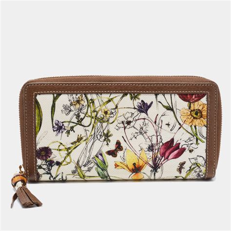 gucci zip around wallet with tassel and bamboo detail|gucci bloom zip long wallet.